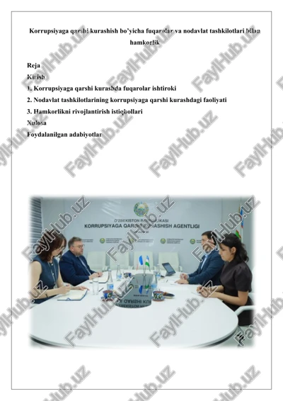 korrupsiyaga qarshi kurashish — DOCX