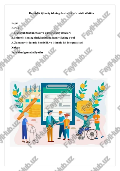 homiylik va ijtimoiy ish — DOCX