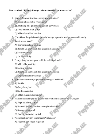 ijtimoiy himoya tizimi — DOCX