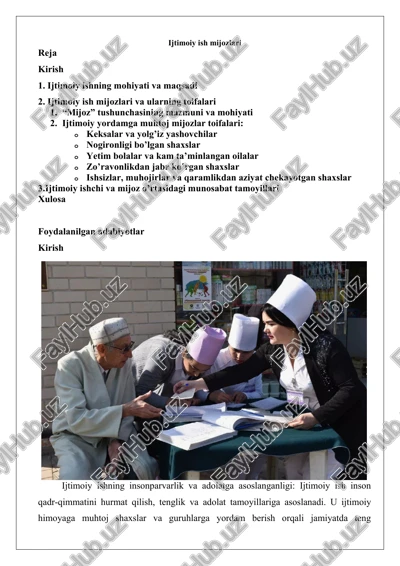 ijtimoiy ish mijozlari — DOCX