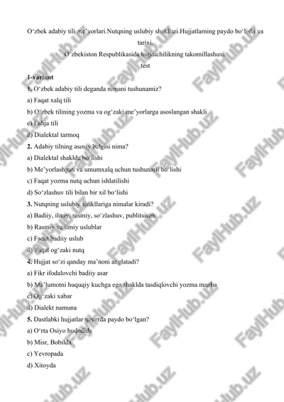 o‘zbek adabiy tili me’yorlari — DOCX