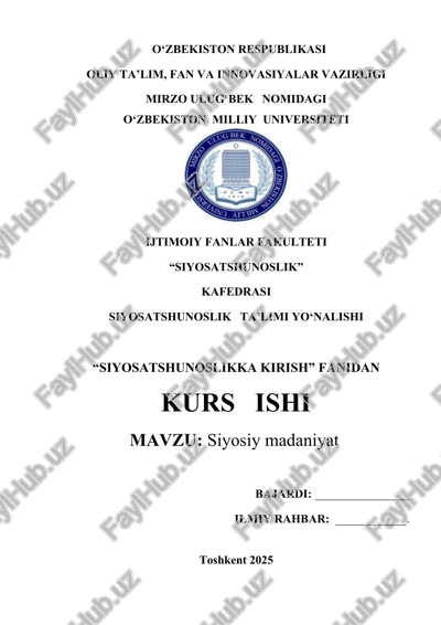 siyosiy madaniyat — DOCX