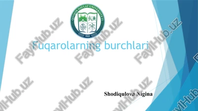 fuqarolarning burchlari — PPTX