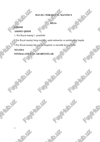 por-royal mantigʻi — DOCX