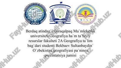 o`zbekistan geografiyasi pa`ninen prezintatsiya — PPTX