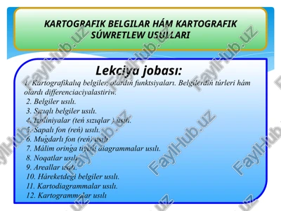 kartografiya belgilari — PPTX