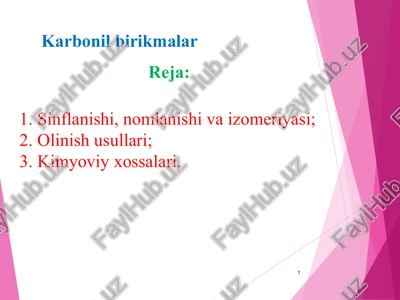 karbonil birikmalar — PPTX