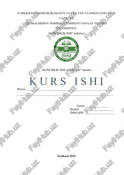 kon jinslarini qazib-yuklashga tayyorlash ishlari — DOCX