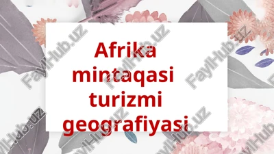 afrika mintaqasi turizmi geografiyasi — PPTX