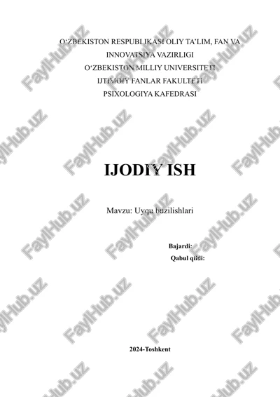 uyqu buzilishlari — DOCX