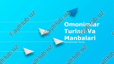 omonimlar turlari va manbalari — PPTX