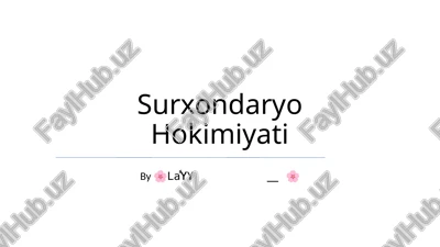 surxondaryo hokimiyati — PPTX