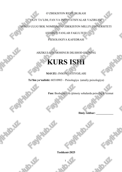 inson ehtiyojlari — DOCX