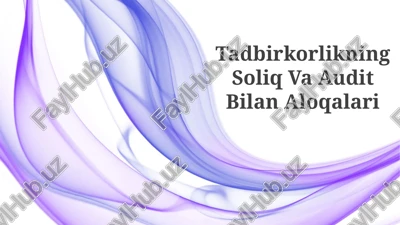 tadbirkorlikning soliq va audit bilan aloqalari — PPTX