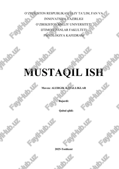 alergik kasalliklar — DOCX