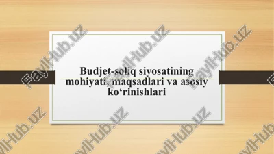 budjet-soliq siyosati — PPTX