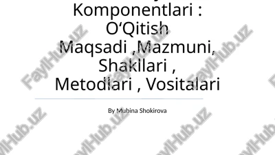 boshlangʻich sinflarda matematika oʻqitish metodikasi fan sifatida — PPTX