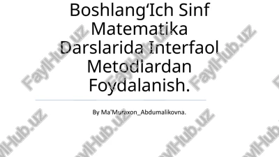 oʻqitishni tashkil qilishda didaktik oʻyin metodidan foydalanish — PPTX
