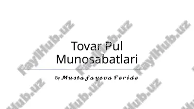 tovar pul munosabatlari — PPTX
