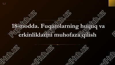 fuqarolarning huquq va erkinliklarini muhofaza qilish prinsipi — PPTX