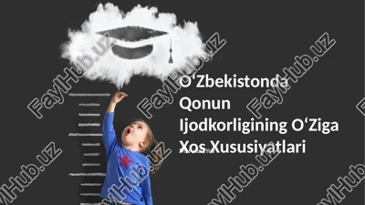 oʻzbekistonda qonun ijodkorligining oʻziga xos xususiyatlari — PPTX