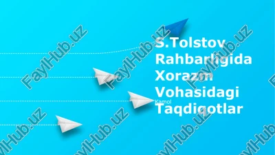 xorazm vohasidagi taqdiqotlar — PPTX