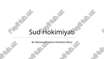 sud hokimiyati — PPTX