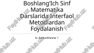 oʻqitishni tashkil qilishda didaktik oʻyin metodidan foydalanish — PPTX