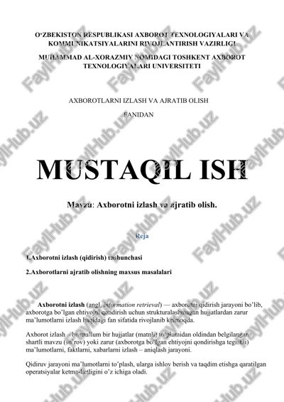 axborotni izlash va ajratib olish — DOCX