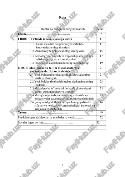 ta'limda innovatsiyalarga kirish — DOCX