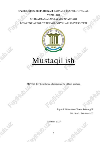 iot tizimlarida ulanishni qayta tiklash usullari — PDF