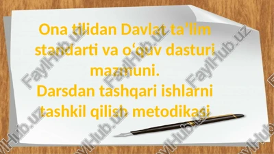 ona tilidan davlat ta’lim standarti va o‘quv dasturi mazmuni — PPTX