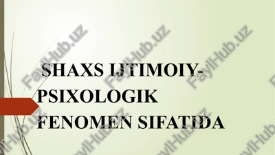 ijtimoiy-psixologik fenomen — PPTX