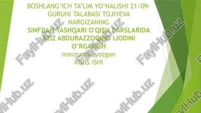 aziz abdurazzoqning ijodini o’rganish — PPTX