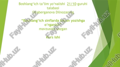 boshlang‘ich sinflarda o‘quvchilarni bayon va insho yozishga o‘rgatishning nazariy asoslari — PPTX