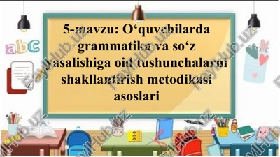 o‘quvchilarda grammatika va so‘z yasalishiga oid tushunchalarni shakllantirish metodikasi asoslari — PPTX
