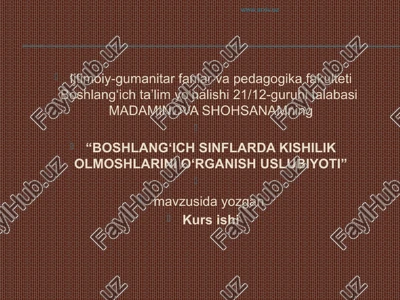 "boshlang‘ich sinflarda kishilik olmoshlarini o‘rganish uslubiyoti" — PPTX