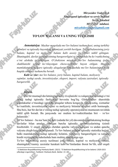 to‘lov balansi va uning tuzilishi — DOCX