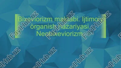 bixeviorizm maktabi — PPTX