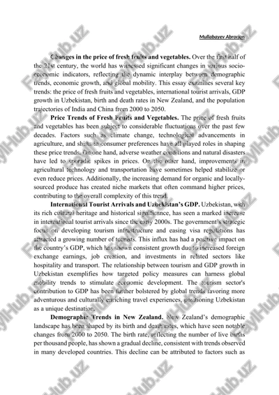 changes in the price of fresh fruits and vegetables — DOCX