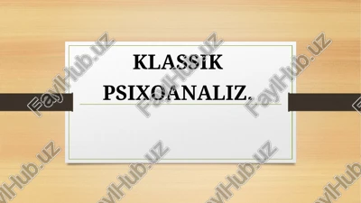 klassik psixoanaliz — PPTX