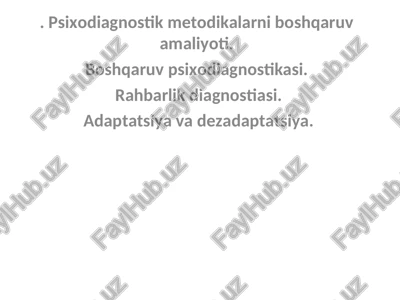 rahbarlik diagnostikasi — PPT