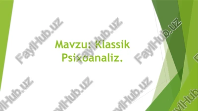 klassik psixoanaliz — PPTX