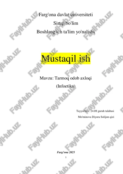 tarmoq odob axloqi — PDF