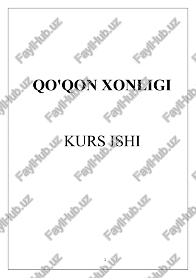 qo'qon xonligi — DOCX