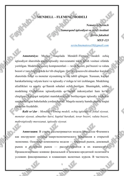 mendell - fleming modeli — DOCX