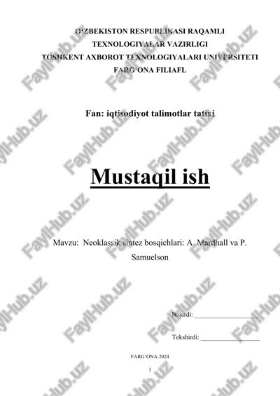 neoklassik sintez bosqichlari — DOCX