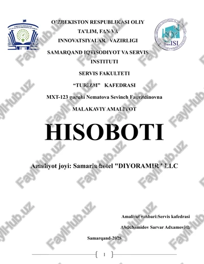 malakaviy amaliyot hisoboti — DOCX