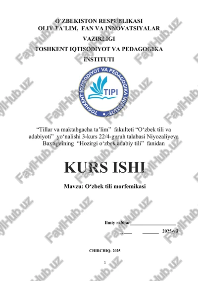 oʻzbek tili morfemikasi — DOCX