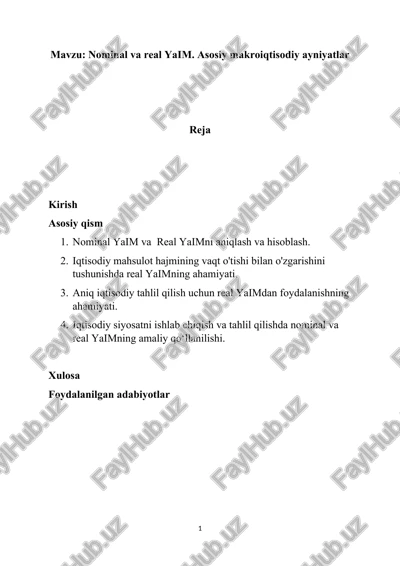 nominal va real yaim — DOCX